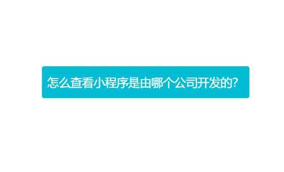 怎么查看小程序是由哪個公司開發的