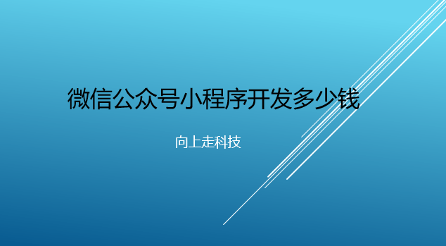 微信公眾號小程序開發(fā)多少錢