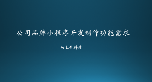 公司品牌小程序開發制作功能需求