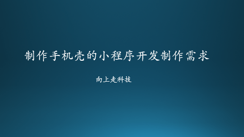 制作手機殼的小程序開發制作需求