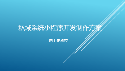 私域系統小程序開發制作方案