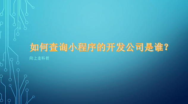 如何查詢小程序的開發公司